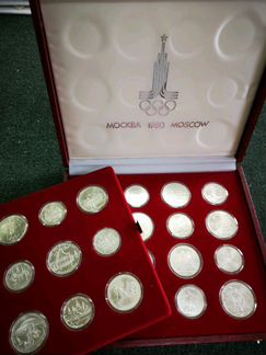 Набор монет Олимпиада 80 серебро 28 шт