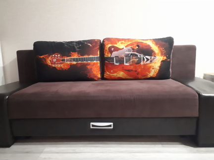 Раздвижной диван кровать (вставки эко кожа)
