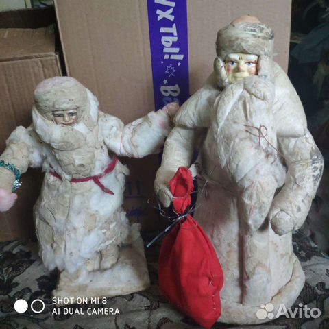 Дед мороз-снегурочка советские ватные