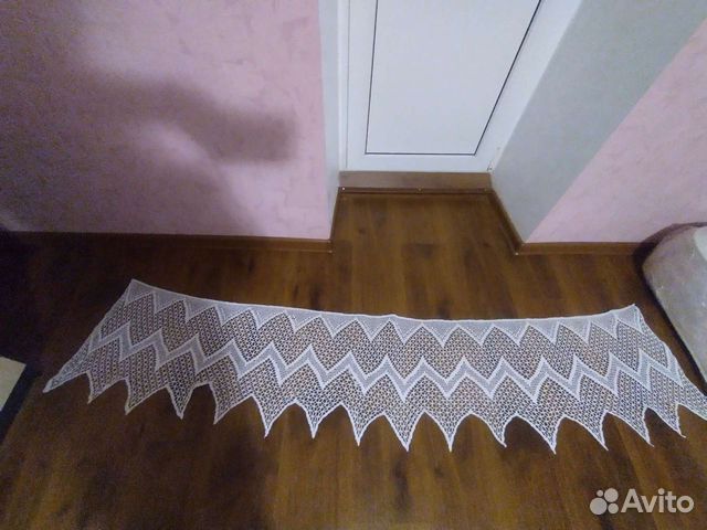 Рукоделие из ниток.Вязаный подузорник 40см *200 см