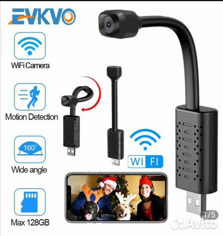 Камера видеонаблюдения. Мини. Wi-Fi 1080p. 2 мп