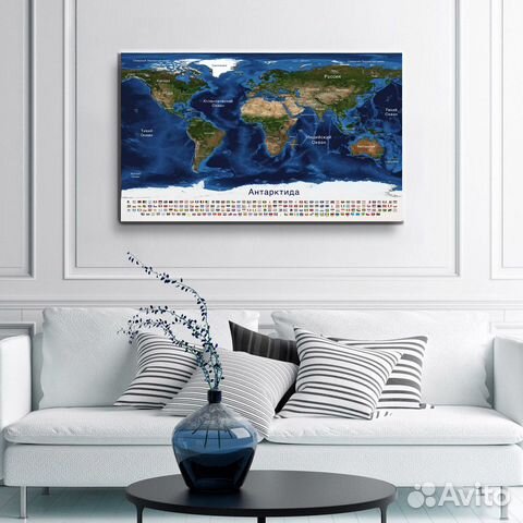 Карта мира картина на стену
