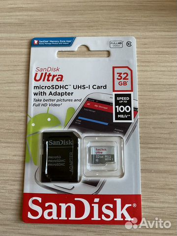 Карта памяти micro sd 32gb sandisk новая