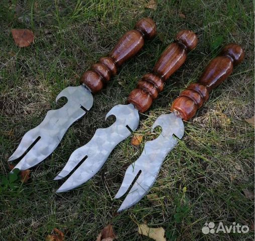 Нож-вилка для снятия мяса с шампура