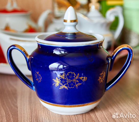 Кобальтовая посуда, фарфор СССР