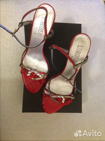 Босоножки красные loriblu с кристалами swarovski