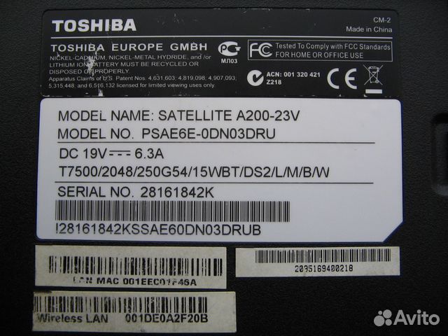 Toshiba Satellite А200V(psae6E-0DN03DRU) на запчас