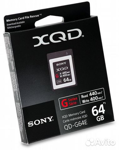 Карта памяти Sony XQD 64Gb G-Series 400Mb/s Карта памяти Sony XQD 64Gb G-Series 400Mb/s