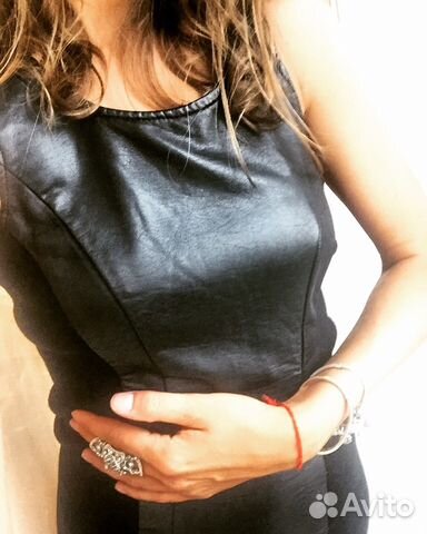 Платье бомба кожаное