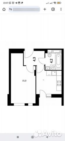 

1-к. квартира, 45 м², 2 кровати