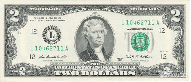 2 доллара США 2009 год L (Сан-Франциско) пресс