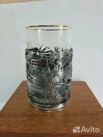 Подстаканник с хрустальным стаканом и ложкой