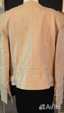 Кожаная бежевая куртка Balmain Кожаная бежевая куртка Balmain