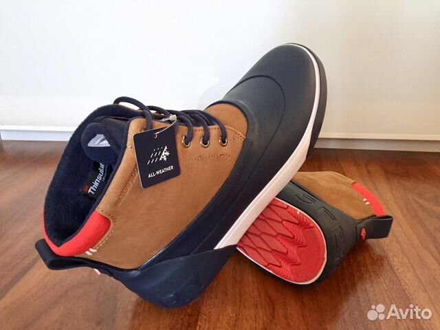 sperry cutwater deck boot tan navy