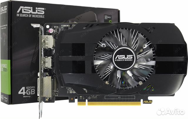 Видеокарта asus GeForce GTX 1050 Ti 4 Гб gddr5