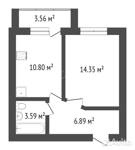 1-к квартира, 36.5 м², 2/12 эт.