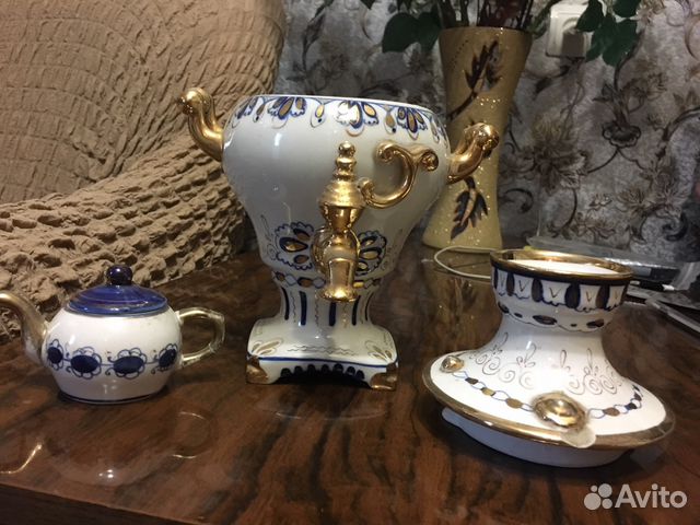 Самовар гжель СССР фарфоровый Самовар гжель СССР фарфоровый