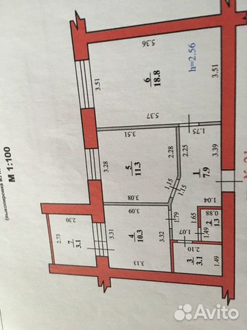 2-к квартира, 52.7 м², 4/9 эт.