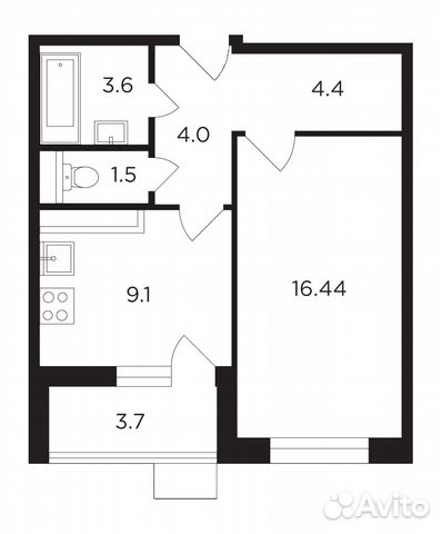 1-к квартира, 40.8 м², 11/19 эт.