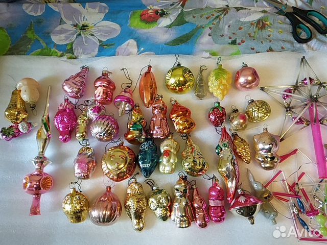 Ёлочные украшения игрушки стекло СССР