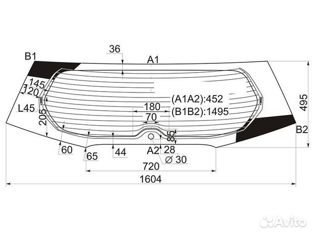 Стекло заднее mitsubishi outlander XL 05-12 Стекло заднее mitsubishi outlander XL 05-12