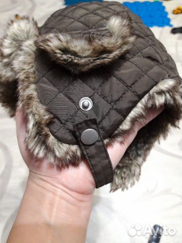 Зимняя Шапка-ушанка 6-9мес Зимняя Шапка-ушанка 6-9мес