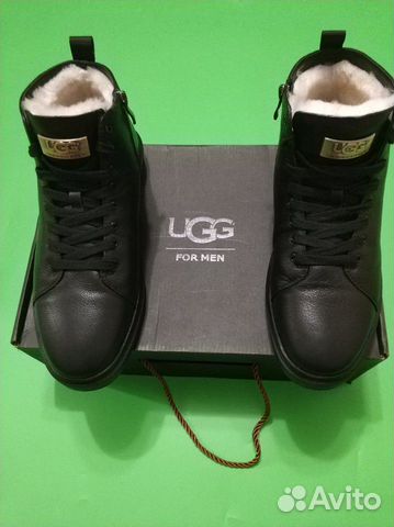 Ботинки мужские зимние кожаные уги UGG с мехом Ботинки мужские зимние кожаные уги UGG с мехом