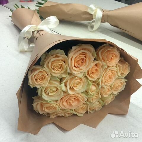 Персиковые розы 70 см Персиковые розы 70 см