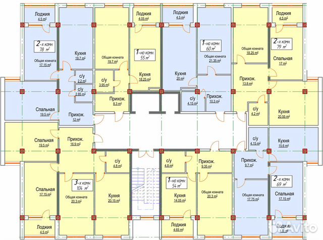 3-к квартира, 105 м², 8/12 эт.