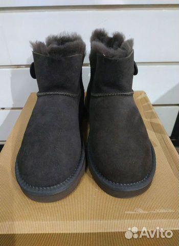 UGG угги, с пуговицей шоколадные
