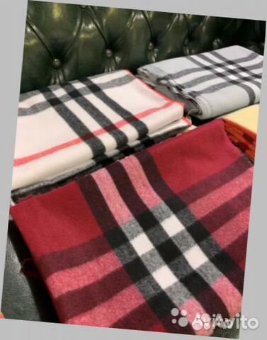 Шарф Burberry кашемир и шерсть с коробкой(плотный)