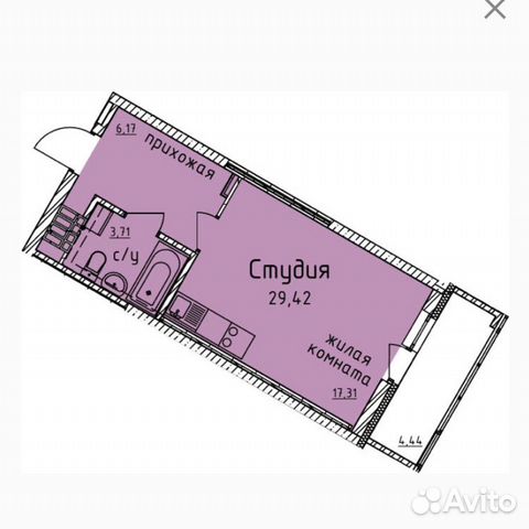 1-к квартира, 31.6 м², 13/22 эт.