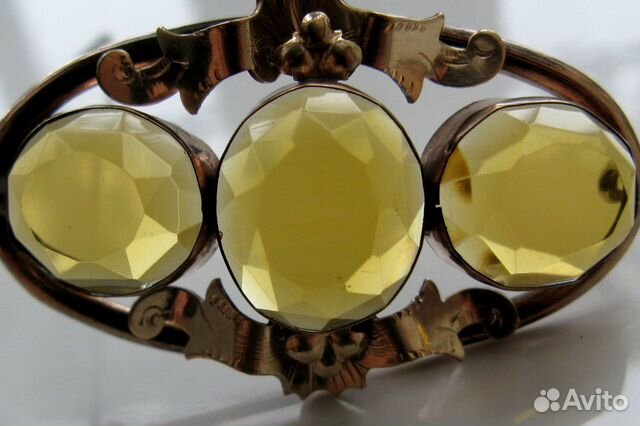 Большая Антикварная Брошь Позолота 19 Век Большая Антикварная Брошь Позолота 19 Век