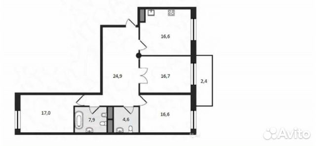 3-к квартира, 110 м², 4/9 эт. 3-к квартира, 110 м², 4/9 эт.