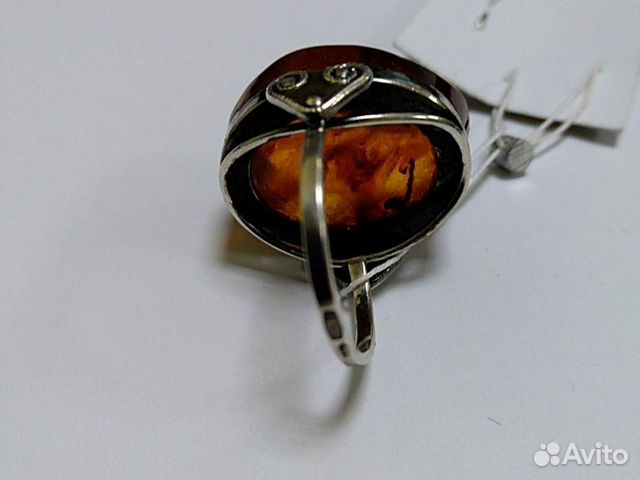 Серебряное кольцо с янтарём 875 Серебряное кольцо с янтарём 875