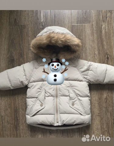 Пуховик куртка Zara 80-86 12-18 мес Пуховик куртка Zara 80-86 12-18 мес