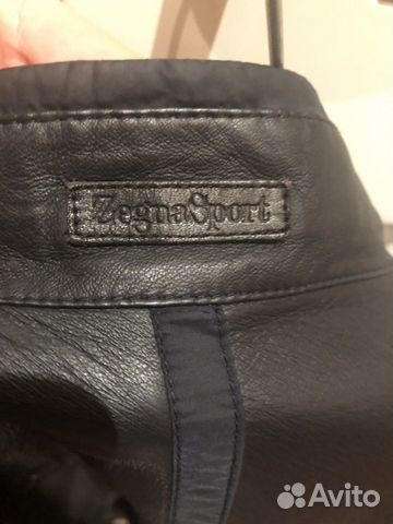 Кожаная куртка темно-синяя от Ermenegildo Zegna