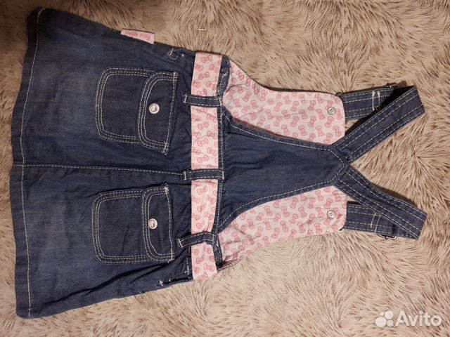 Сарафан джинсовой Hello kitty Сарафан джинсовой Hello kitty