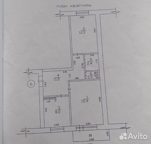 2-к квартира, 50 м², 2/2 эт.