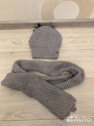 Набор шарф и шапка, осень-зима, б/у, состояние нов