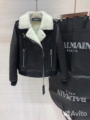Кожаная куртка с овчиной Balmain