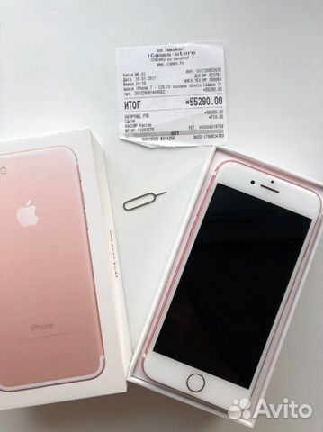 iPhone 7 128гб б/у в идеальном состоянии (розовый)