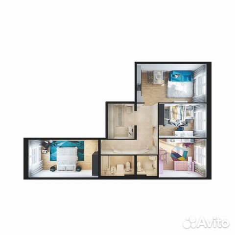 3-к квартира, 87.1 м², 15/16 эт. 3-к квартира, 87.1 м², 15/16 эт.