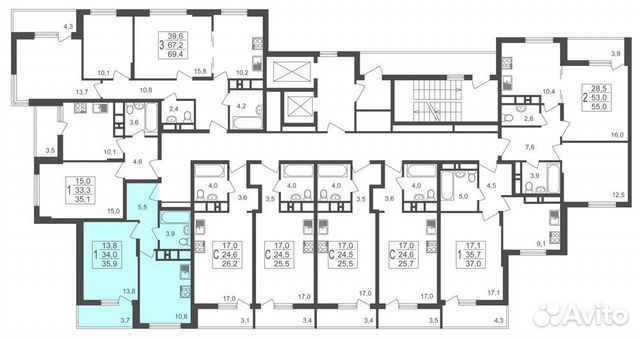 1-к квартира, 35.9 м², 11/17 эт.