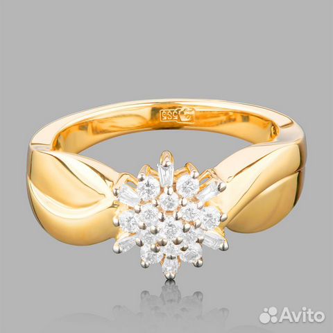 Золотое кольцо с бриллиантами 0.5Ct