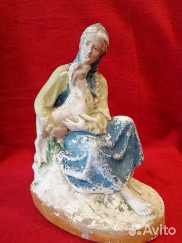 Статуэтка советская из гипса. Алёнушка с козленком