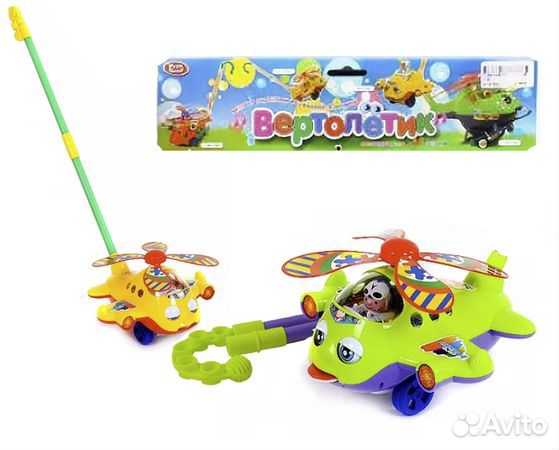 Каталка 1190 с тростью Вертолетик Play Smart Каталка 1190 с тростью Вертолетик Play Smart