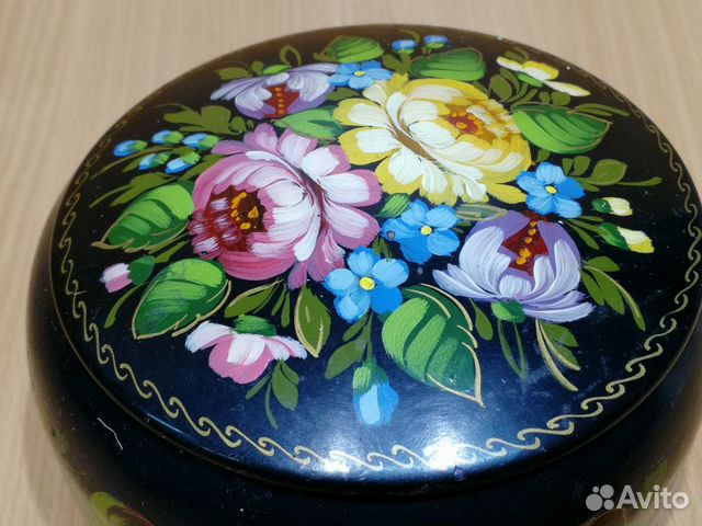 Шкатулка лаковая роспись 13*8,5 см Эмаль / металл