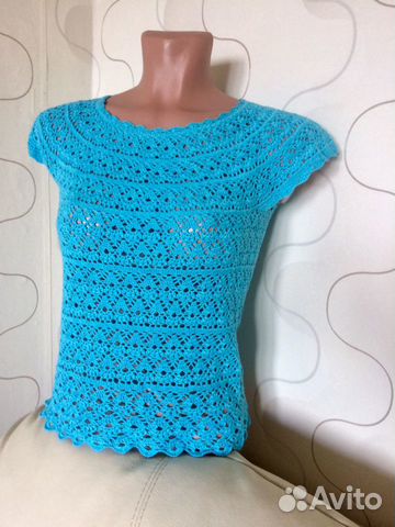 Кофточка ажурная летняя вязаная крючком