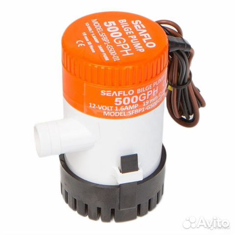 Помпа водооткачивающая SeaFlo трюмная 500 галлон/ч